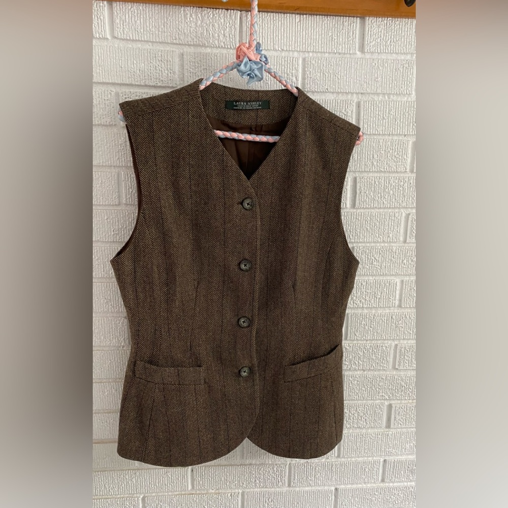 Classic Laura Ashley Tweed Vest